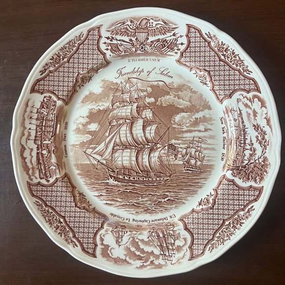 Alfred Meakin Fair Winds "The Friendship Of Salem" Vintage Dinner Plate - Picture 1 of 3